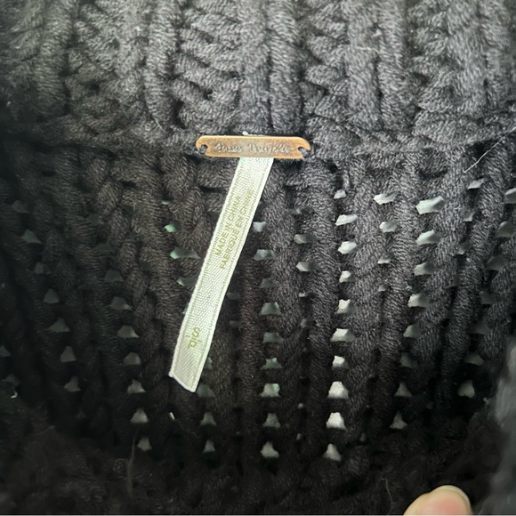 Free People My Only Sunshine Black Chunky Knit Sweater - Picture 6 of 6